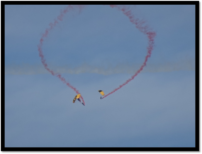 A couple of parachutists in the sky

AI-generated content may be incorrect.