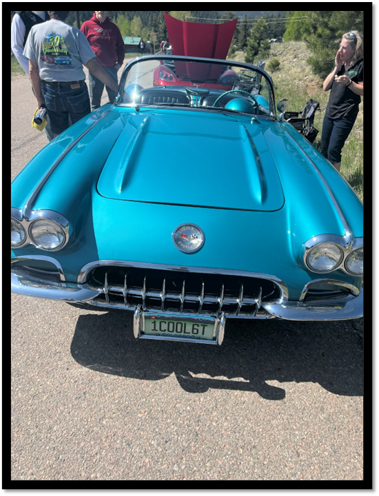 A group of people standing around a blue convertible car

AI-generated content may be incorrect.