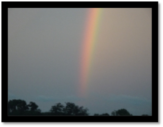 A rainbow in the sky

Description automatically generated