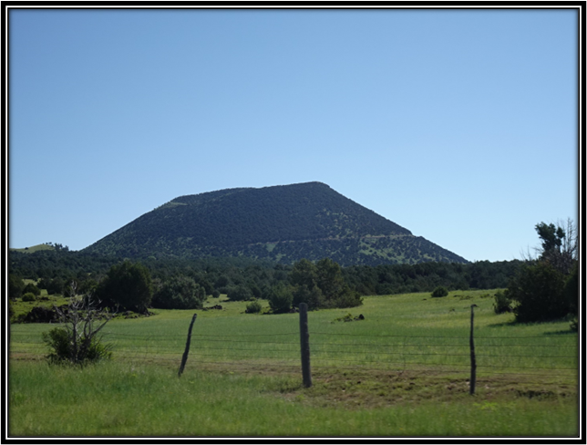 A green field with a hill in the background

Description automatically generated